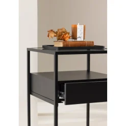 Fortaleza sidobord 40 x 40 cm - Svart