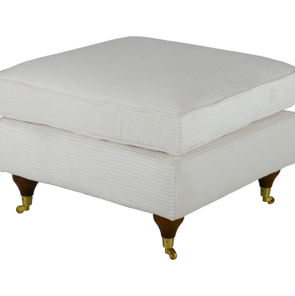 Fotpall Howard - Beige manchester