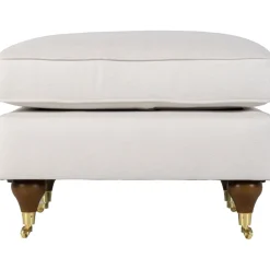 Fotpall Howard i beige tyg - Watford Deluxe + Möbeltassar