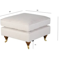 Fotpall Howard i beige tyg - Watford Deluxe + Möbeltassar
