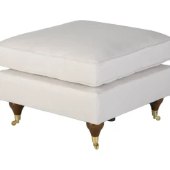 Fotpall Howard i beige tyg - Watford Deluxe + Textilrengöring för möbler