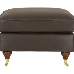 Fotpall i vintagebrunt konstläder - Howard watford
