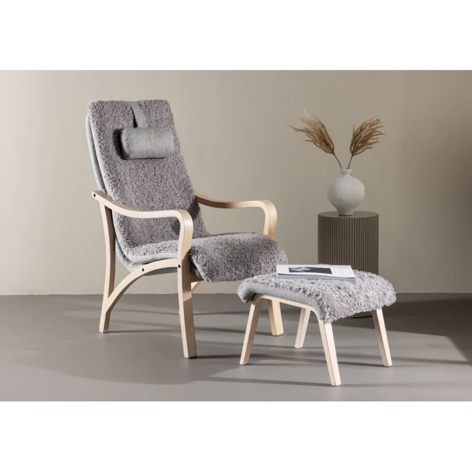 Fårö loungestol - Ljusgrå/Whitewash