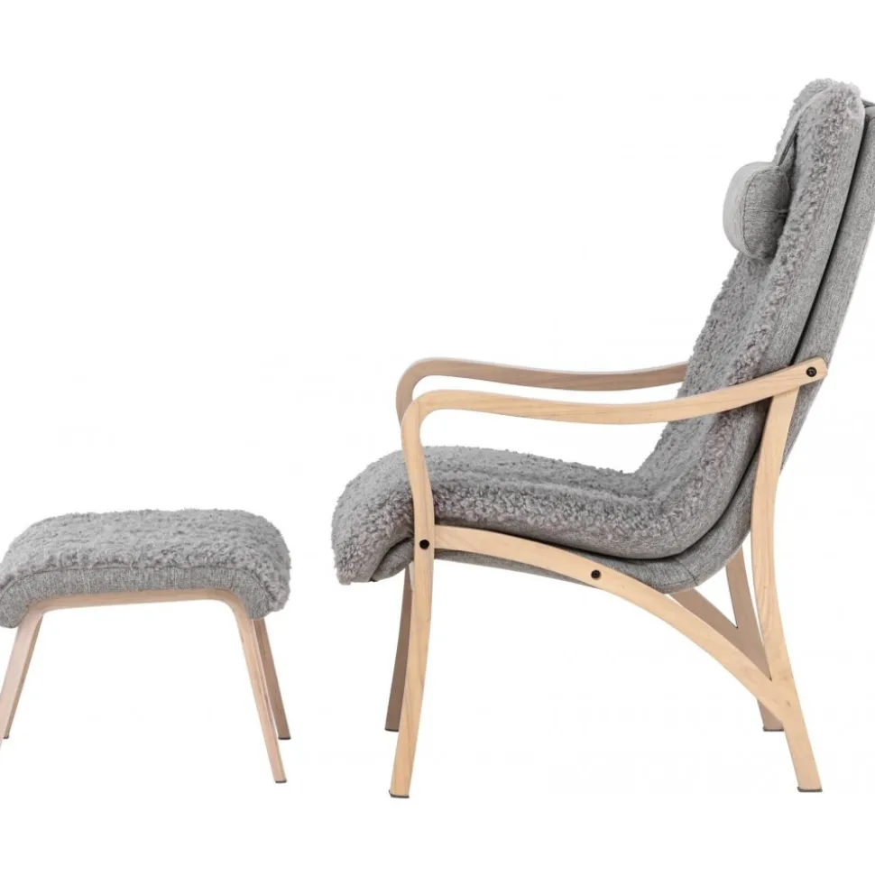 Fårö loungestol - Ljusgrå/Whitewash