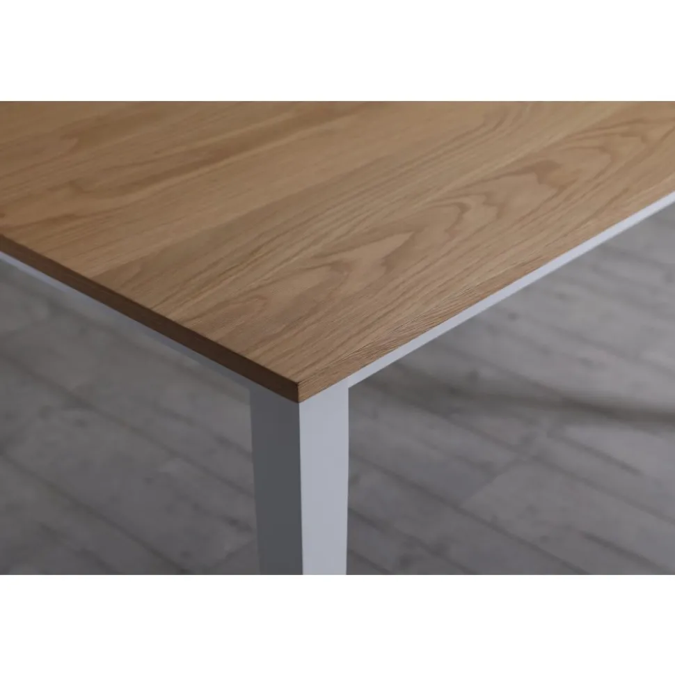 Fårö matgrupp: Bord 180 cm inklusive 6 Gåsö stolar - Vit/Ek + 4.00 x Möbeltassar