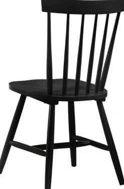 Fårö svart pinnstol i trä + Stolsdyna