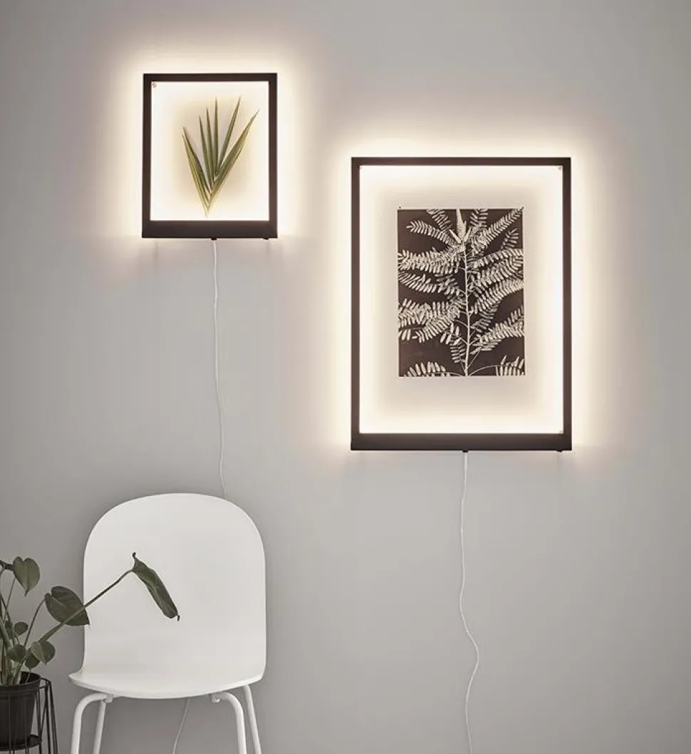 Frame vägglampa 41x33 cm - Svart