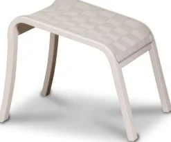 Frank fotpall i sadelgjord - Vitpigmenterad bok + Textilrengöring för möbler