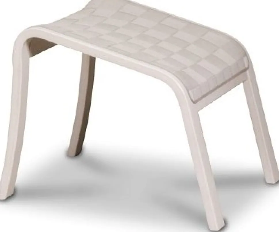 Frank fotpall i sadelgjord - Vitpigmenterad bok + Fläckborttagare för möbler