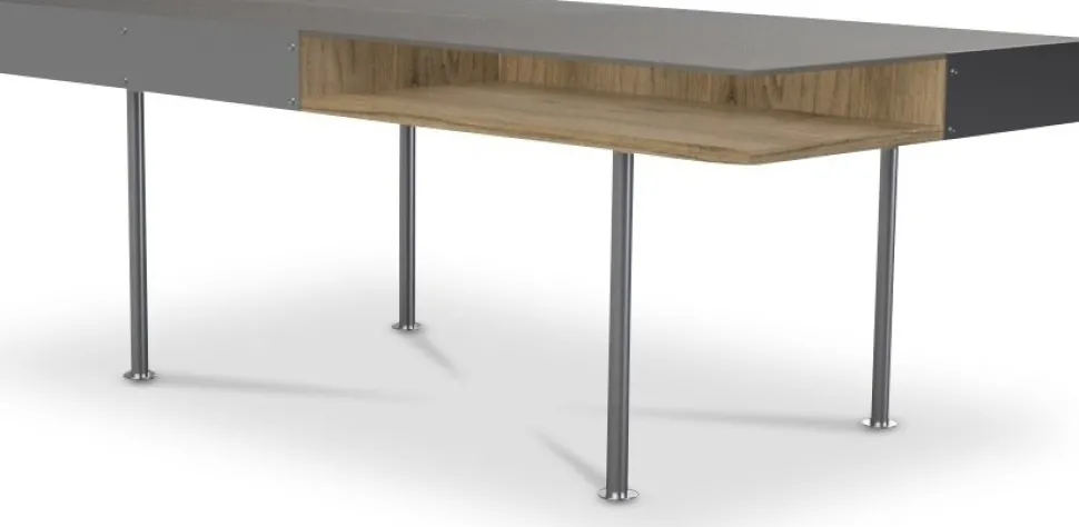 Frank soffbord 130 x 65 cm - Ek / Metall + Textilrengöring för möbler