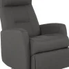 Frans reclinerfåtölj med gungfunktion och snurr - Grå tyg