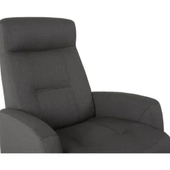 Frans reclinerfåtölj med gungfunktion och snurr - Grå tyg