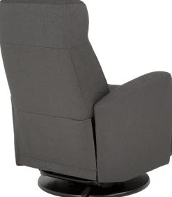 Frans reclinerfåtölj med gungfunktion och snurr - Grå tyg
