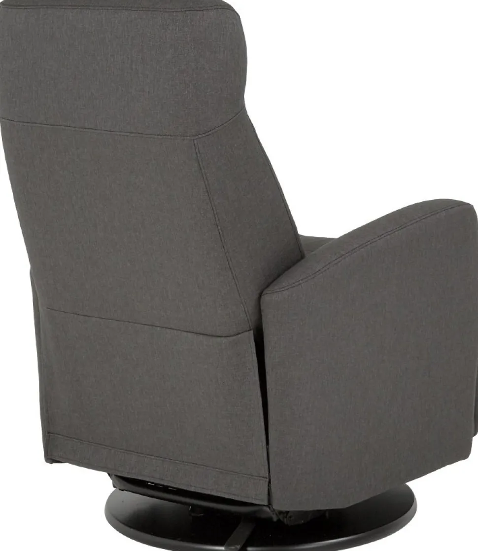 Frans reclinerfåtölj med gungfunktion och snurr - Grå tyg