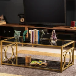 Frederika soffbord 120 x 60 cm - Guld