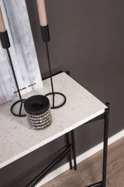 Fresca avlastningsbord 110 x 30 cm - Svart/vit terrazzo