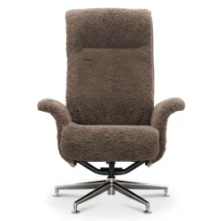 Fårskinnsfåtölj med fotpall - ek/brun - Ulla