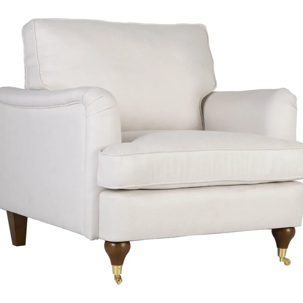 Fåtölj beige tyg - Howard Watford Deluxe + Textilrengöring för möbler