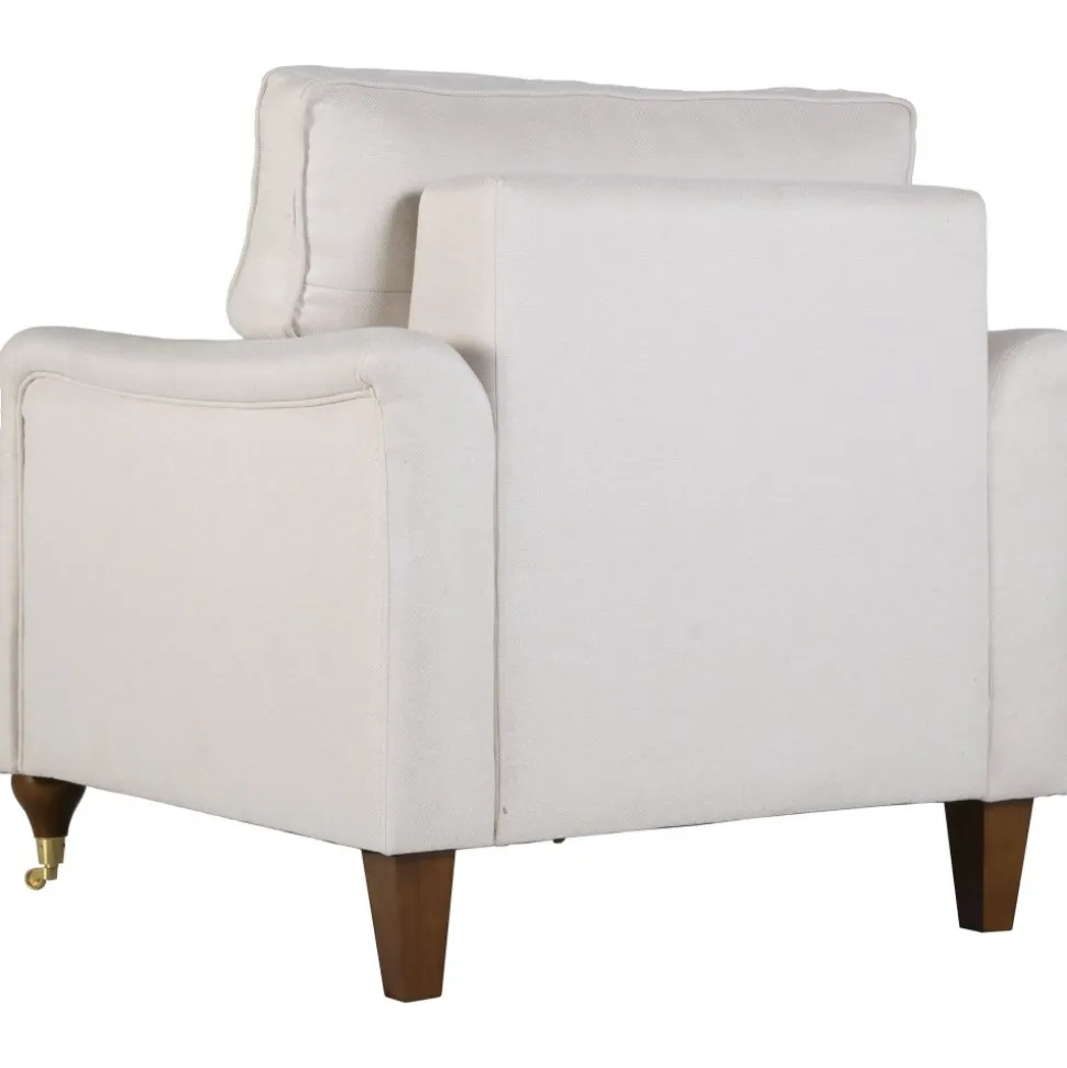 Fåtölj beige tyg - Howard Watford Deluxe + Textilrengöring för möbler