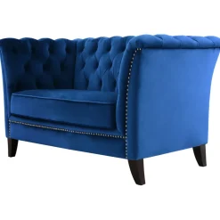 Fåtölj blå Chesterfield - Milton + Textilrengöring för möbler