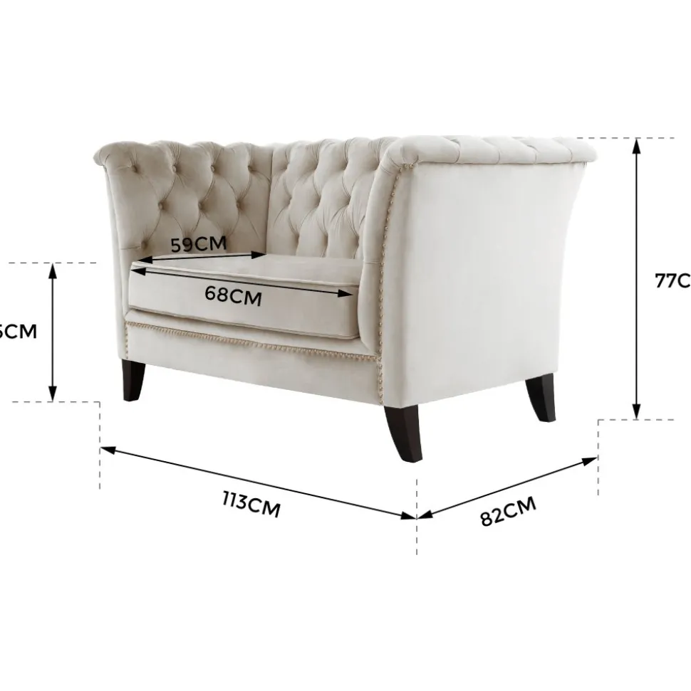 Fåtölj blå Chesterfield - Milton + Textilrengöring för möbler