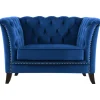 Fåtölj blå Chesterfield - Milton + Fläckborttagare för möbler