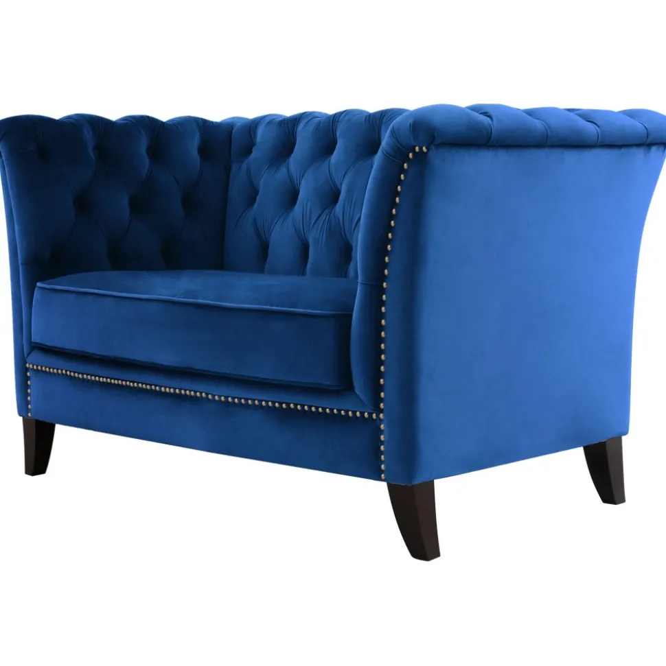 Fåtölj blå Chesterfield - Milton + Fläckborttagare för möbler