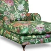 Fåtölj blommigt tyg grön - Schäslong