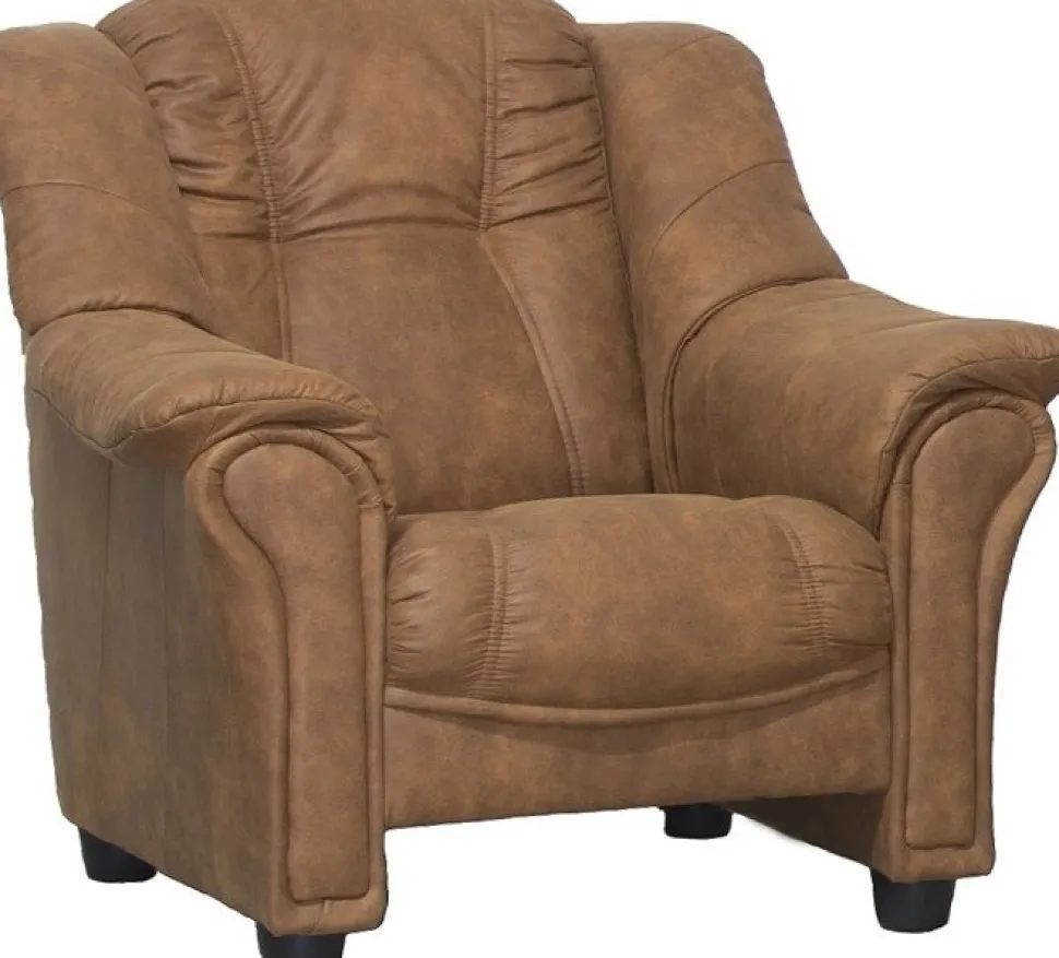 Fåtölj brunt microfiber tyg - Rom