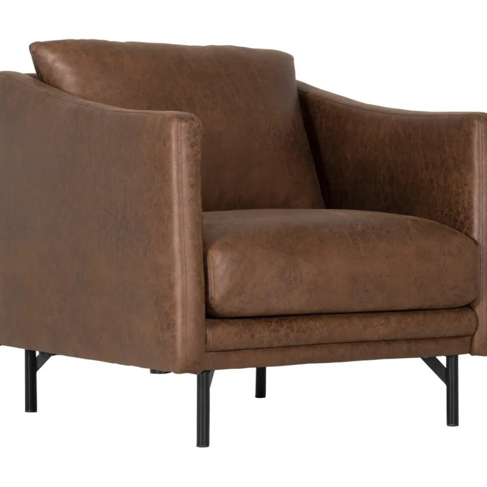 Fåtölj brunt vintage + Möbelvård Läderskydd