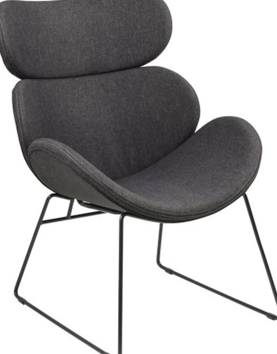 Fåtölj Casar grått tyg med svart underrede + Textilrengöring för möbler