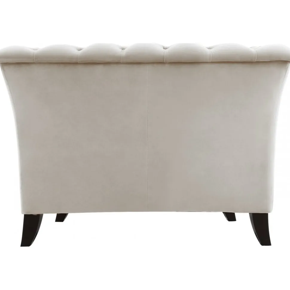 Fåtölj chesterfield beige sammet - Milton