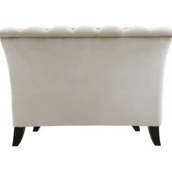 Fåtölj chesterfield beige sammet - Milton + Möbeltassar