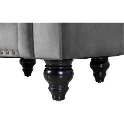 Fåtölj chesterfield grå sammet Royal + Textilrengöring för möbler