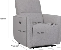 Fåtölj Cinema elektrisk recliner - Ljus bouclè