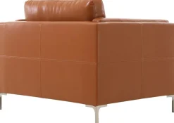 Fåtölj cognacs färgat konstläder - Cansas + Fläckborttagare för möbler