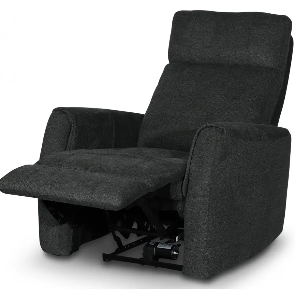 Fåtölj elektrisk ställbar mörkgrå