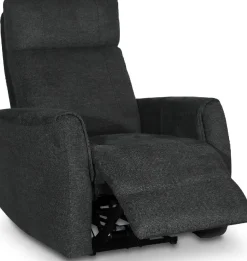 Fåtölj elektrisk ställbar mörkgrå + Möbeltassar