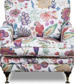 Fåtölj Howard blommigt tyg vit
