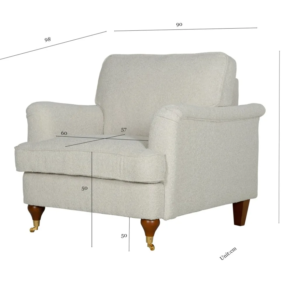 Fåtölj Howard i bouclé - Watford Deluxe