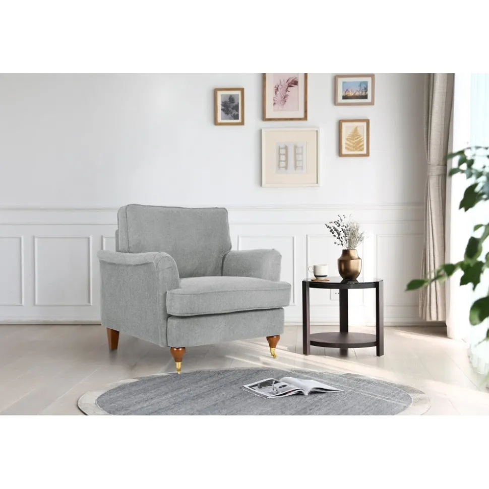 Fåtölj Howard i grått tyg + Fläckborttagare för möbler