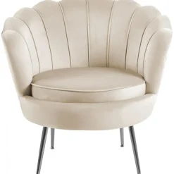 Fåtölj i beige sammet - Kingsley
