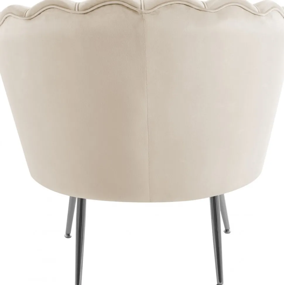 Fåtölj i beige sammet - Kingsley