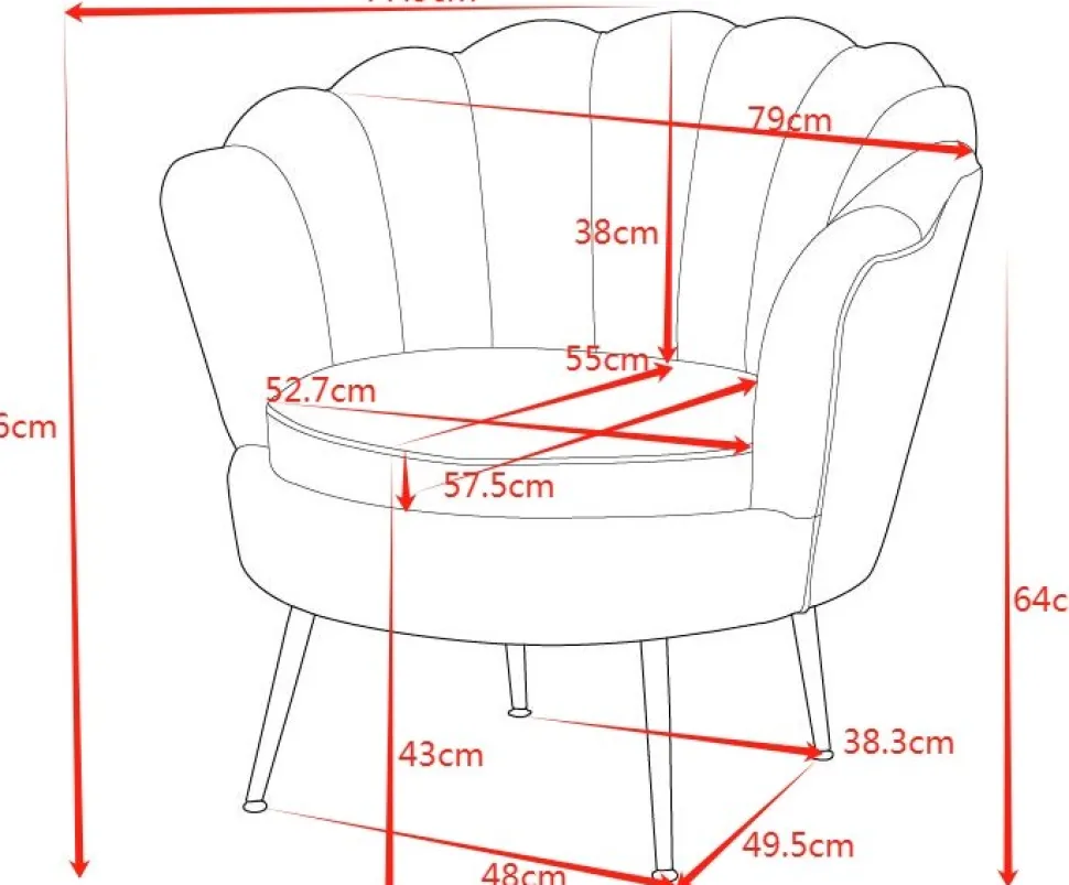 Fåtölj i beige sammet - Kingsley