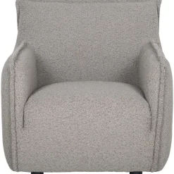 Fåtölj i bouclè - Mörkbeige