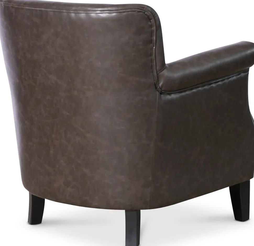 Fåtölj i grå vintage PU - Norberg