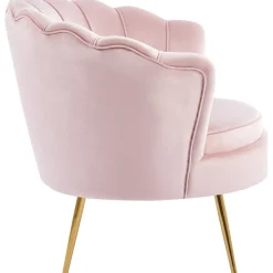 Fåtölj i rosa sammet - Kingsley + Möbeltassar