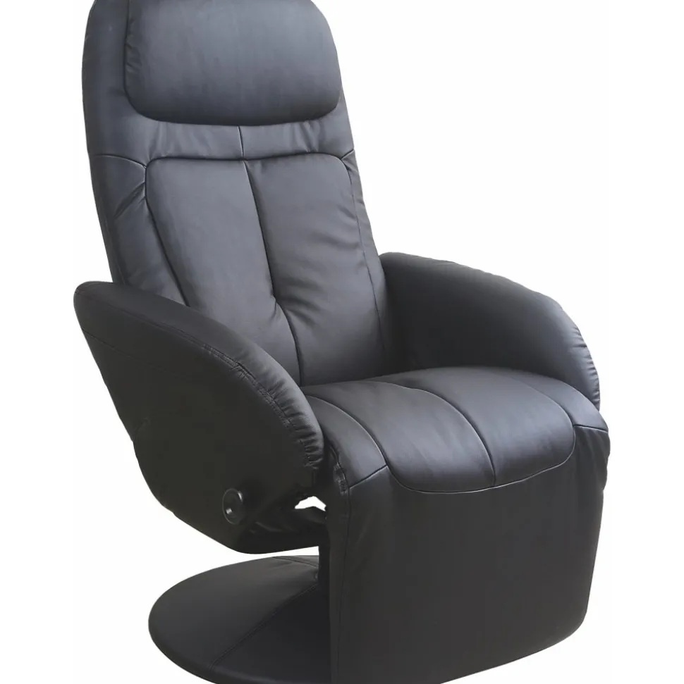 Fåtölj i svart konstläder ställbar - Berit