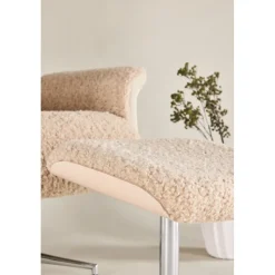 Fåtölj med fotpall - Beige / Whitewash + Textilrengöring för möbler