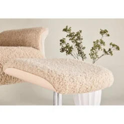 Fåtölj med fotpall - Beige / Whitewash + Textilrengöring för möbler